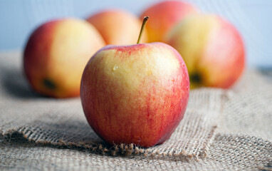 Ripe red apples as a package design element.