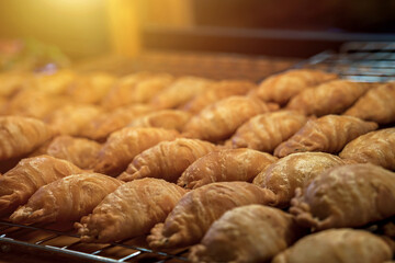 Thai crispy curry puff .Asian traditional snacks that has crispy shell.  