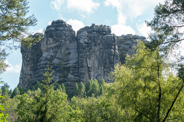 Fototapeta na wymiar A View of Sandstone Rocks in Saxon Switzerland, Germany