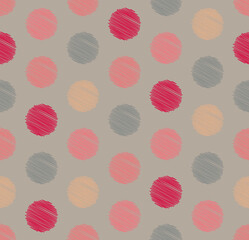 Dots circle geometric seamless on pastel color pattern background