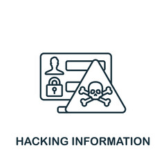 Hacking Information icon. Monochrome simple Cybercrime icon for templates, web design and infographics