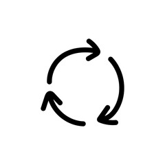 Recycling Hand Drawn Icon. Doodle reuse illustration. Vector Rotation Icon