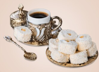 Obraz na płótnie Canvas Tasty dessert designed specifically for making Arabic coffee,