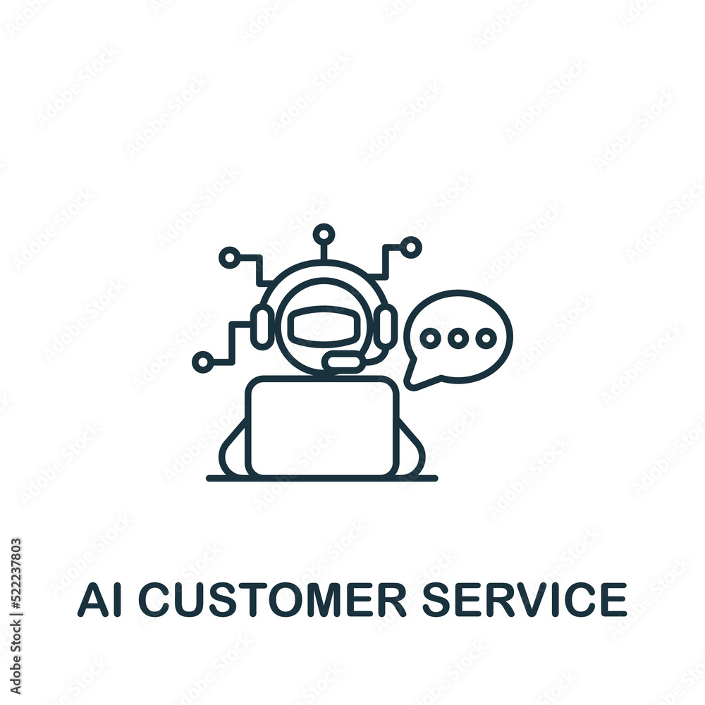 Aufkleber ai customer service icon. monochrome simple line data science icon for templates, web design and inf