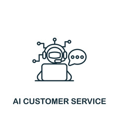 Ai Customer Service icon. Monochrome simple line Data Science icon for templates, web design and infographics