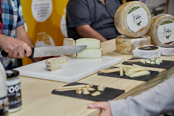 exposición, quesos, delicatessen, prueba