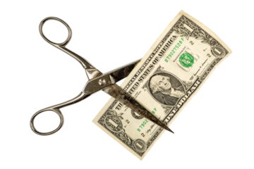 Cutting one dollar with scissors