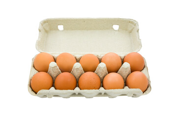 Brown eggs in the box