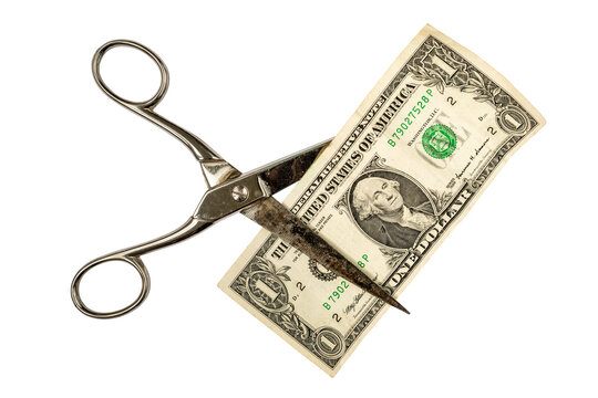 Cutting one dollar with scissors