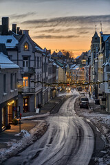 Fototapeta premium Downtown Ålesund in winter, Norway.