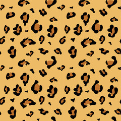 Leopard vector texture. Animal safari leather pattern illustration. Cat skin clothing design