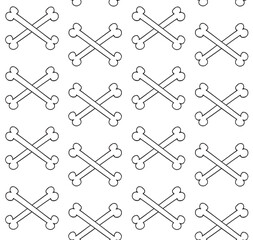 Vector seamless pattern of hand drawn doodle sketch crossed bones isolated on white background