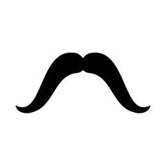 Vector flat mustache isolated on white background