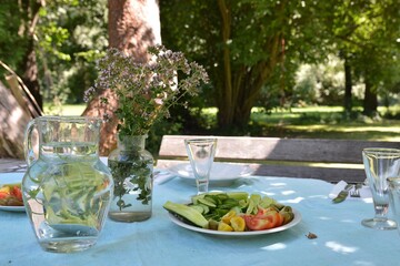 Dining table in the garden