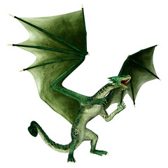 Fototapeta premium 3D Rendering Fairy Tale Dragon on White