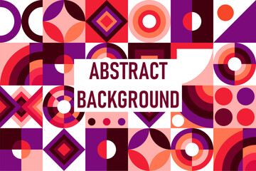 Abstract Bauhaus geometric pattern background vector circle