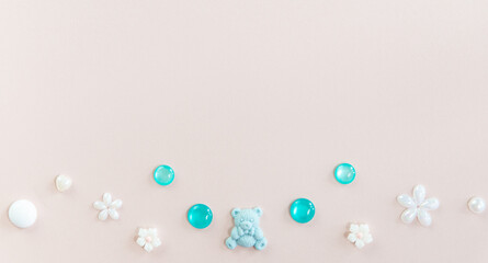 It's a boy banner, pale pink theme Baby Shower mock up. Baby birth invitation template, free space for text