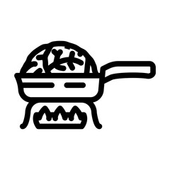 fried cabbage line icon vector. fried cabbage sign. isolated contour symbol black illustration