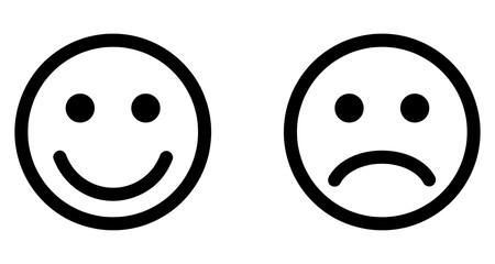 Emoji icon set of satisfaction level. Simple feedback in form of emotions in flat style. Customer feedback. Range to assess the emotions Excellent, good, normal, bad, awful symbols Vector illustration