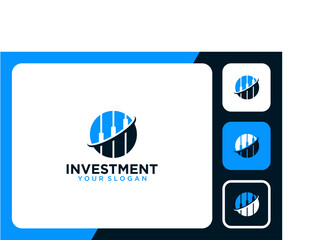 investment logo design with chair and diagram