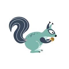 Cute cartoon squirrel. Can be used for kids clothes design, prints and posters.
