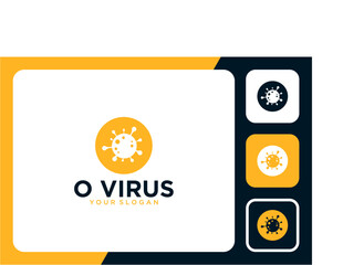 Fototapeta na wymiar letter o logo design with virus and corona
