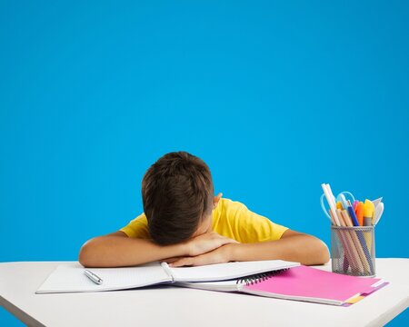 Sad teenager student. Anxiety and depression on students concept.