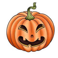 Halloween decoration. Halloween  pumpkin digital illustration 