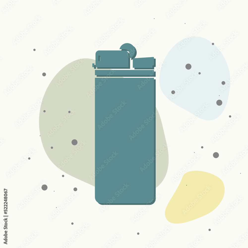 Poster lighter vector icon on multicolored background.