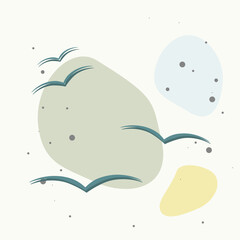 Fototapeta premium Flock of birds. Bird vector icon on multicolored background.