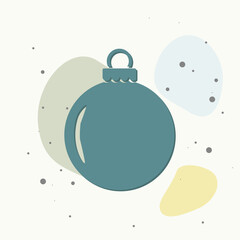 Christmas ball decoration on multicolored background.
