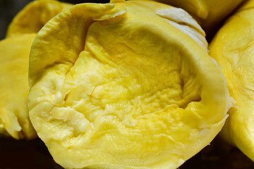 Fruits are ripe and delicious durians.