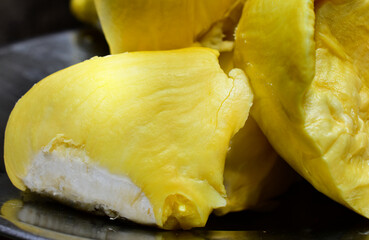 Fruits are ripe and delicious durians.