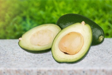 Avocado tasty fresh ripe fruits on the desk