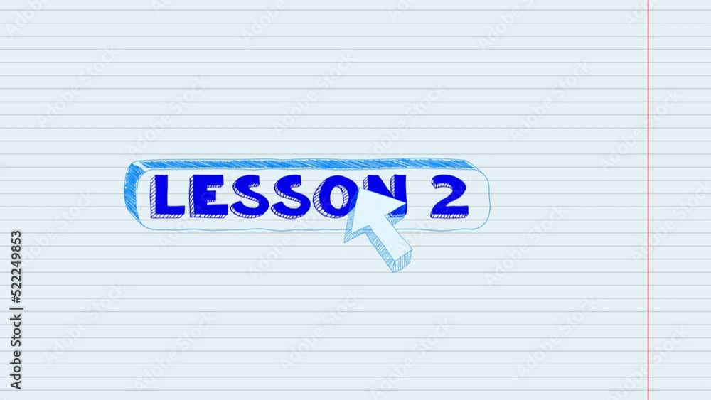 Poster hand drawing and animated text lecture 2 on green chalkboard. part 2 . stop motion animation.
