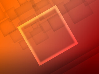 abtract square 3d orange red background