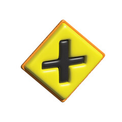 yellow sign isolated on white