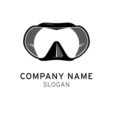 Diving Equipment Company Logo Design Idea Vector Template Scuba Diving Mask