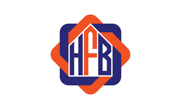 HFB three letter real estate logo with home icon logo design vector template | construction logo | housing logo | engineering logo | initial letter logo | minimalist logo | property logo |