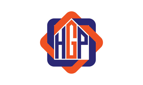 HGP three letter real estate logo with home icon logo design vector template | construction logo | housing logo | engineering logo | initial letter logo | minimalist logo | property logo |