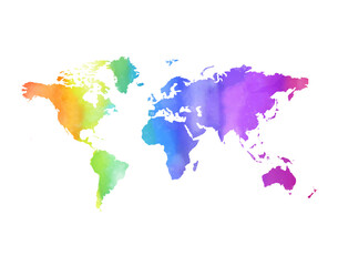 Rainbow pride map of the world