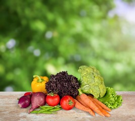 World Food Safety Day Poster, vegetables on the desk