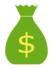 money bag icon, money sign symbol, dollar bag icon