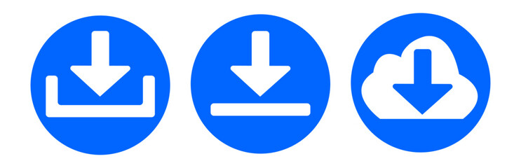 Download icon - vector download button, downloading sign symbol
