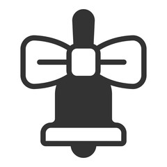 School bell with bow - icon, illustration on white background, glyph style