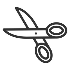 Scissors for cutting paper and fabric - icon, illustration on white background, outline style