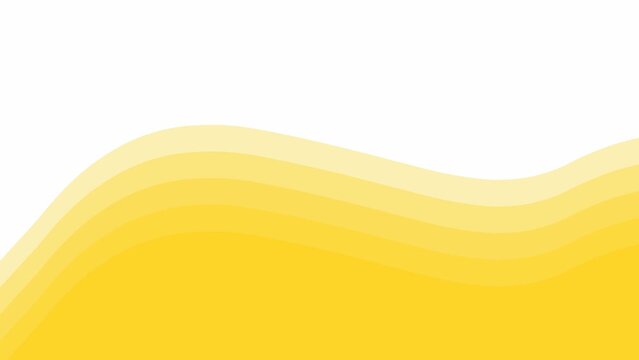 Animated yellow spot background. Looped video. Decorative wave gradually changes shape. Flat vector illustration isolated on a white background.