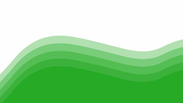 Animated green spot background. Looped video. Decorative wave gradually changes shape. Flat vector illustration isolated on a white background.