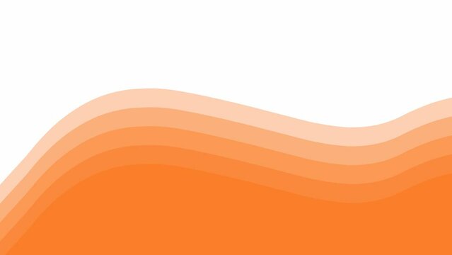 Animated orange spot background. Looped video. Decorative wave gradually changes shape. Flat vector illustration isolated on a white background.