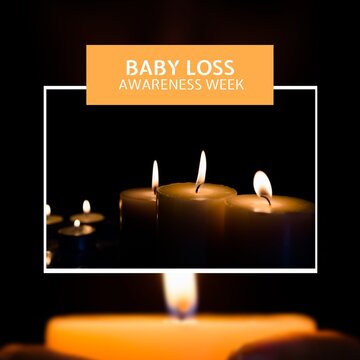 Composition of baby loss awareness week text over candles